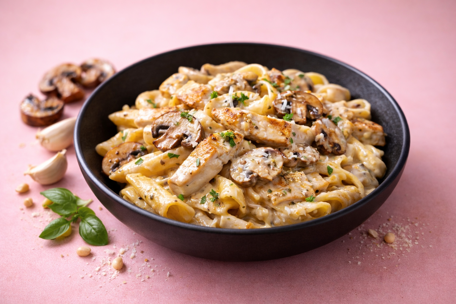 Chicken Cream Mushroom Pasta